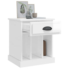 vidaXL Bedside Cabinets 2 pcs High Gloss White 43x36x50 cm 5