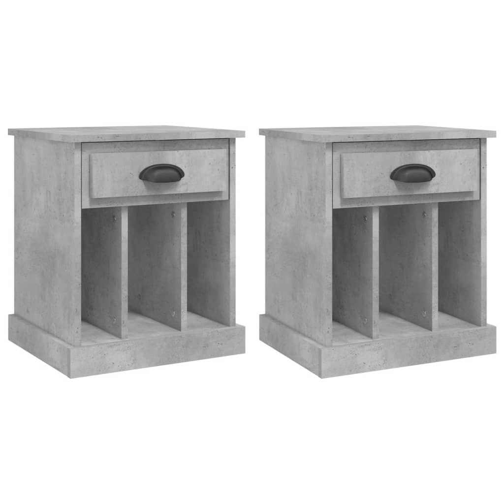 vidaXL Bedside Cabinets 2 pcs Concrete Grey 43x36x50 cm 2