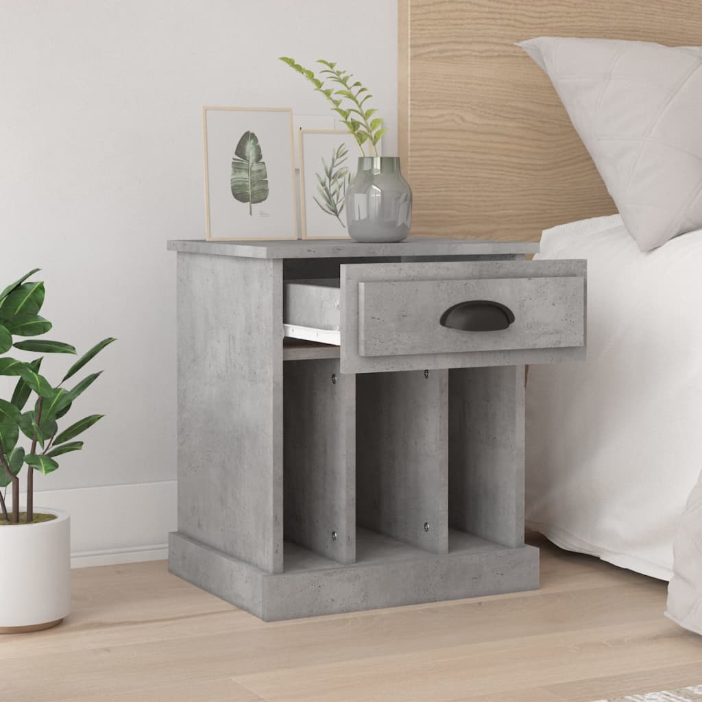 vidaXL Bedside Cabinets 2 pcs Concrete Grey 43x36x50 cm 3