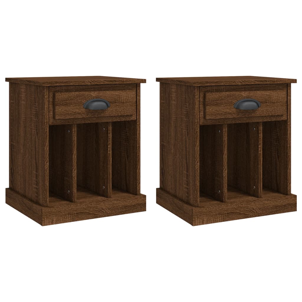 vidaXL Bedside Cabinets 2 pcs Brown Oak 43x36x50 cm 2