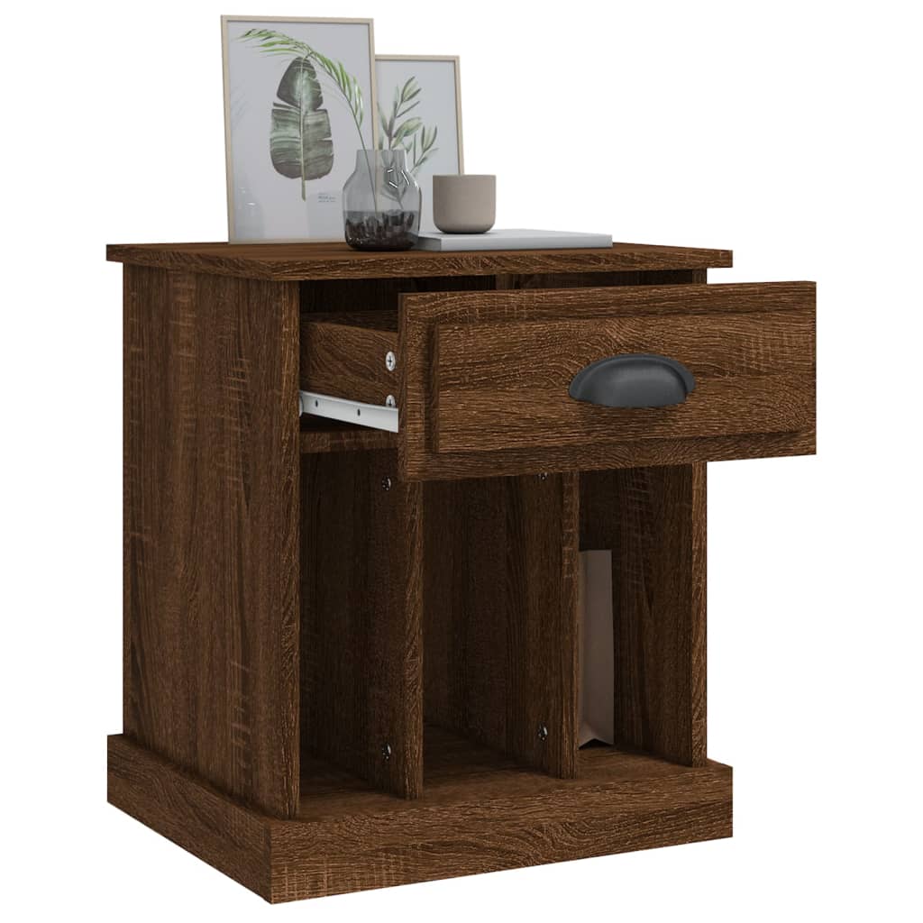 vidaXL Bedside Cabinets 2 pcs Brown Oak 43x36x50 cm 5
