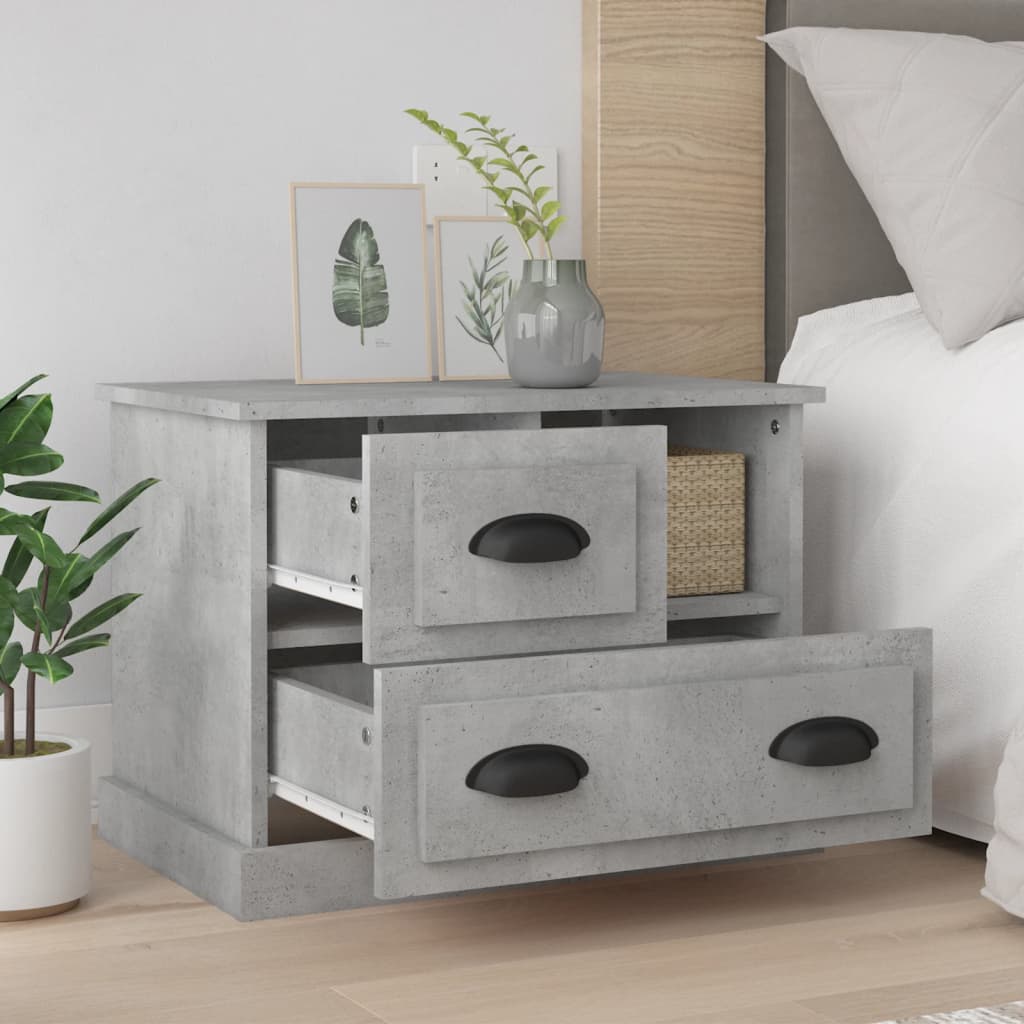 vidaXL Bedside Cabinet Concrete Grey 60x39x45 cm 3
