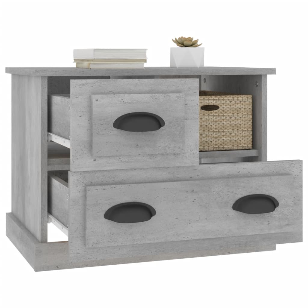 vidaXL Bedside Cabinet Concrete Grey 60x39x45 cm 5