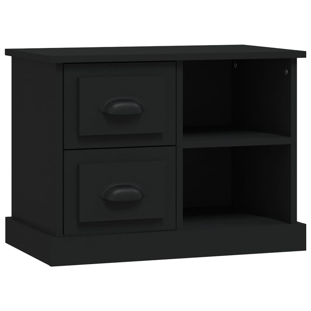 vidaXL Bedside Cabinet Black 60x35.5x45 cm 2