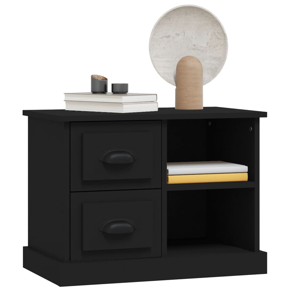vidaXL Bedside Cabinet Black 60x35.5x45 cm 4