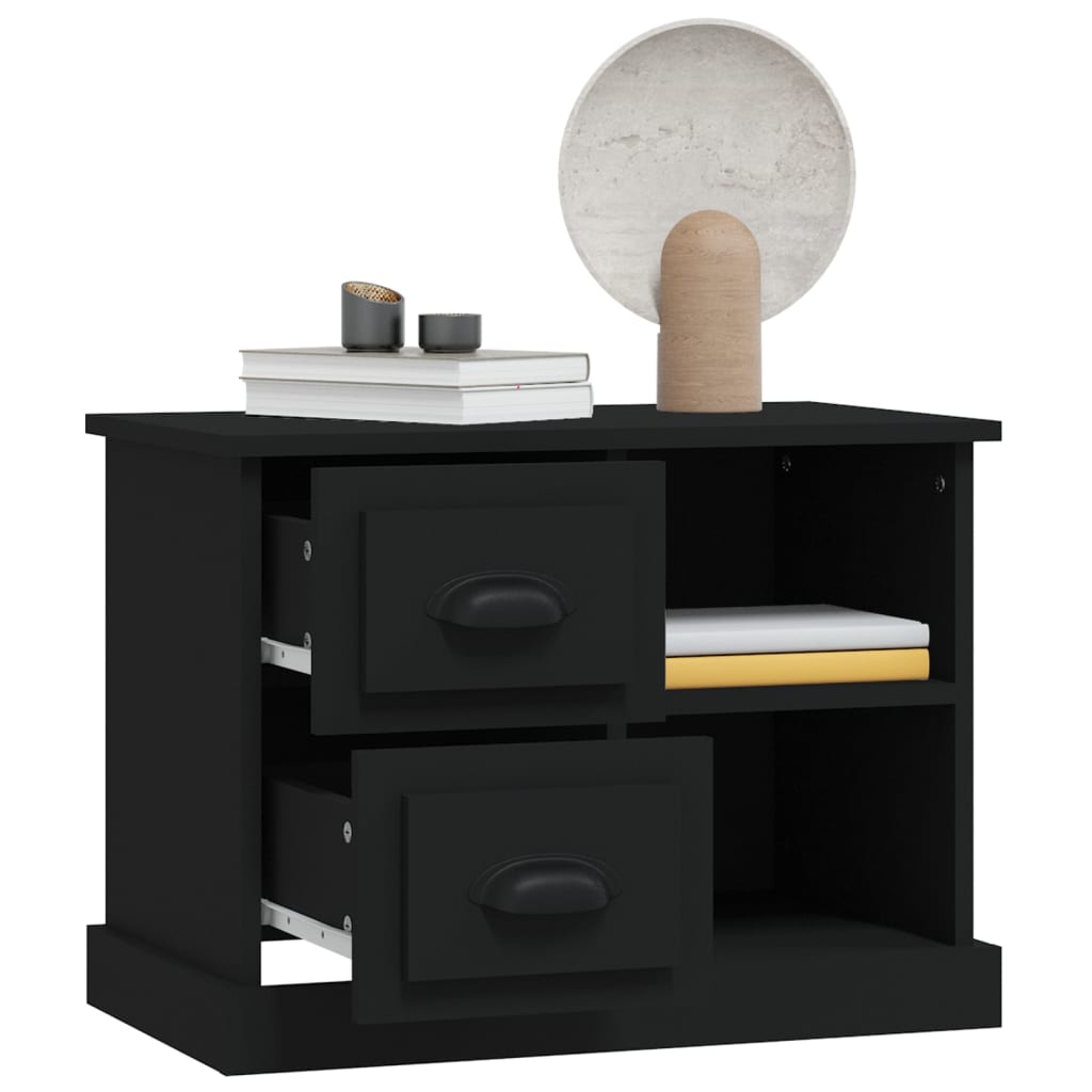 vidaXL Bedside Cabinet Black 60x35.5x45 cm 5