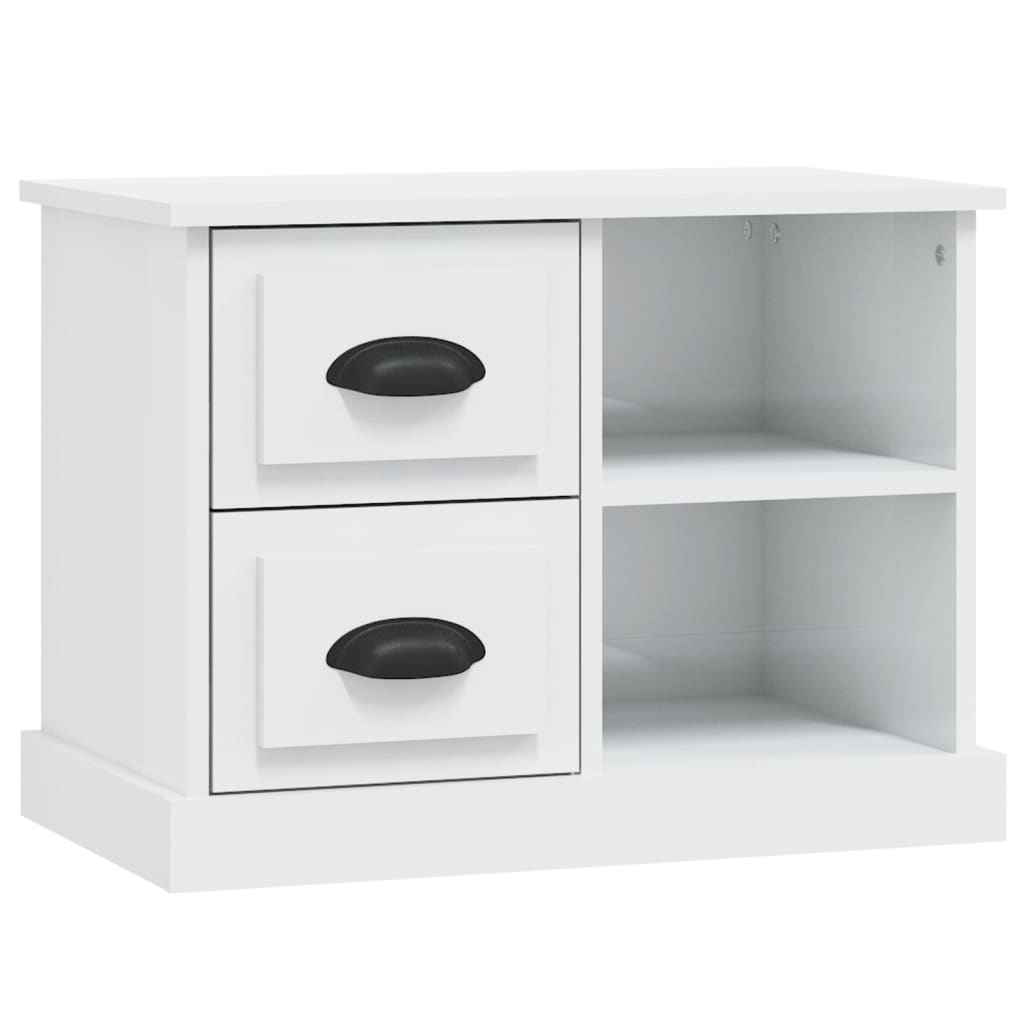 vidaXL Bedside Cabinet High Gloss White 60x35.5x45 cm 2