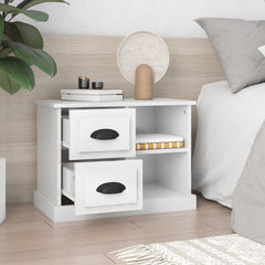 vidaXL Bedside Cabinet High Gloss White 60x35.5x45 cm 3