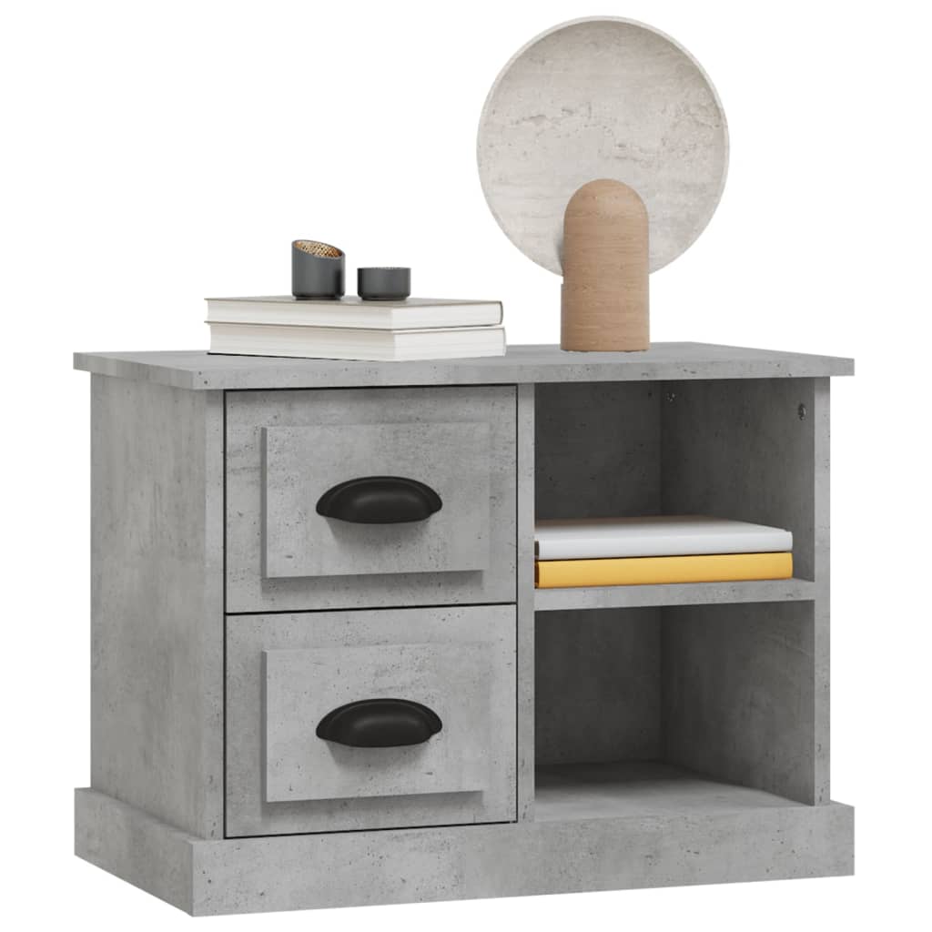 vidaXL Bedside Cabinet Concrete Grey 60x35.5x45 cm 4