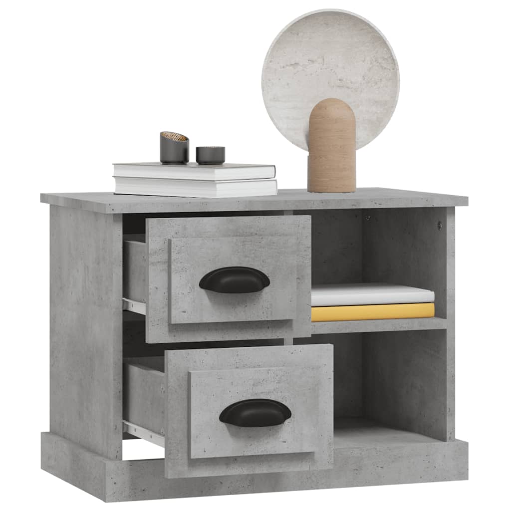 vidaXL Bedside Cabinet Concrete Grey 60x35.5x45 cm 5