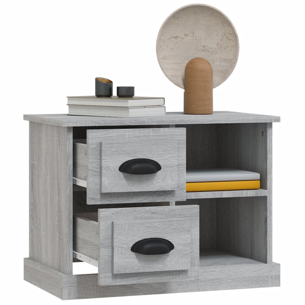 vidaXL Bedside Cabinet Grey Sonoma 60x35.5x45 cm 5