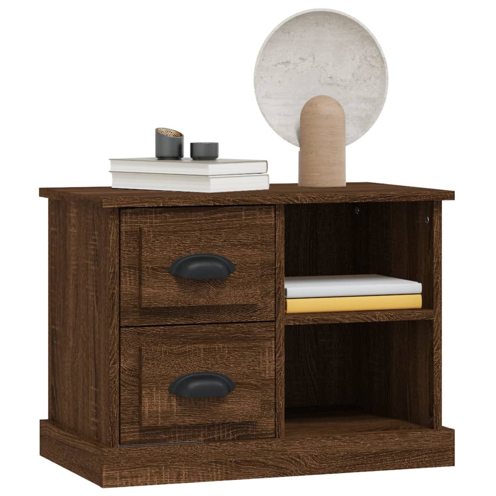 vidaXL Bedside Cabinet Brown Oak 60x35.5x45 cm 4
