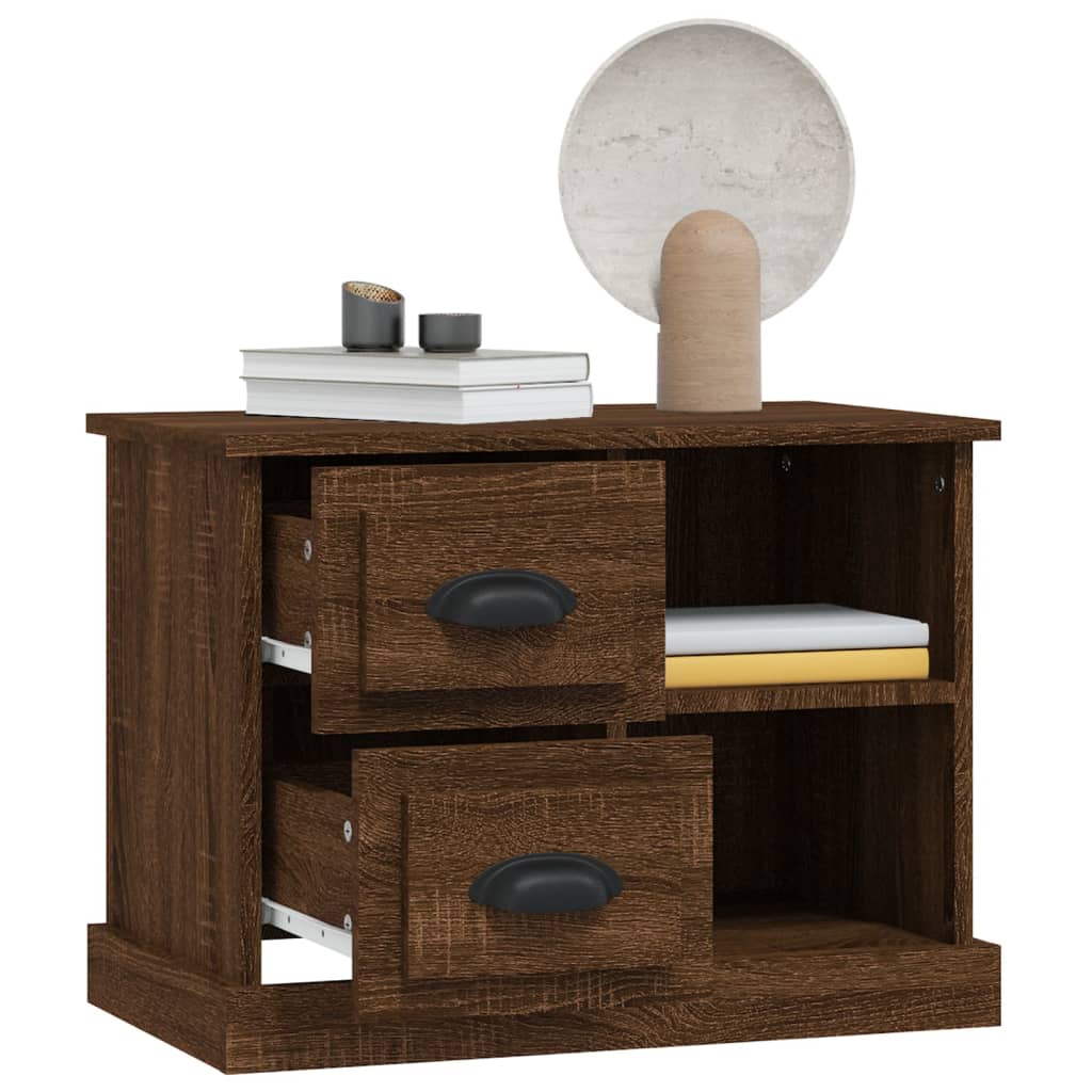 vidaXL Bedside Cabinet Brown Oak 60x35.5x45 cm 5
