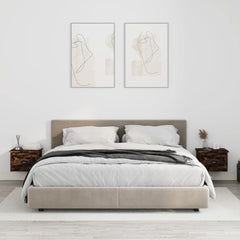 vidaXL Wall-mounted Bedside Cabinets 2 pcs Smoked Oak 41.5x36x28cm 1