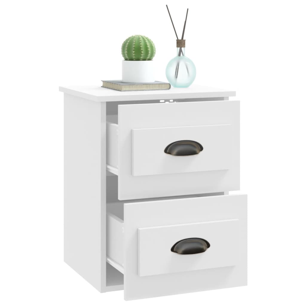 vidaXL Wall-mounted Bedside Cabinets 2 pcs White 41.5x36x53cm 6