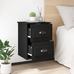 vidaXL Wall-mounted Bedside Cabinets 2 pcs Black 41.5x36x53cm 4