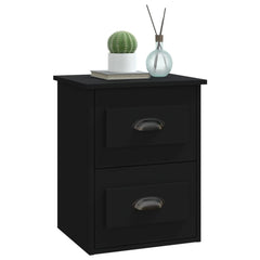 vidaXL Wall-mounted Bedside Cabinets 2 pcs Black 41.5x36x53cm 5