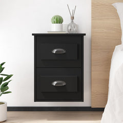 vidaXL Wall-mounted Bedside Cabinets 2 pcs Black 41.5x36x53cm 1