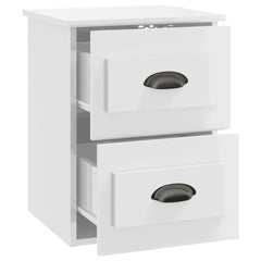 vidaXL Wall-mounted Bedside Cabinet High Gloss White 41.5x36x53cm 6