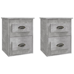 vidaXL Wall-mounted Bedside Cabinets 2 pcs Concrete Grey 41.5x36x53cm 2
