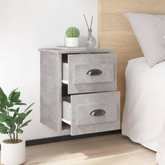 vidaXL Wall-mounted Bedside Cabinets 2 pcs Concrete Grey 41.5x36x53cm 4