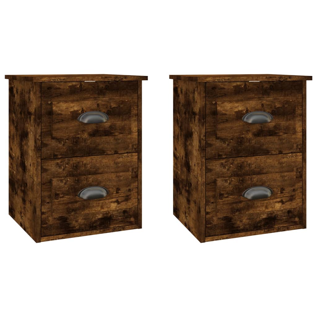 vidaXL Wall-mounted Bedside Cabinets 2 pcs Smoked Oak 41.5x36x53cm 2