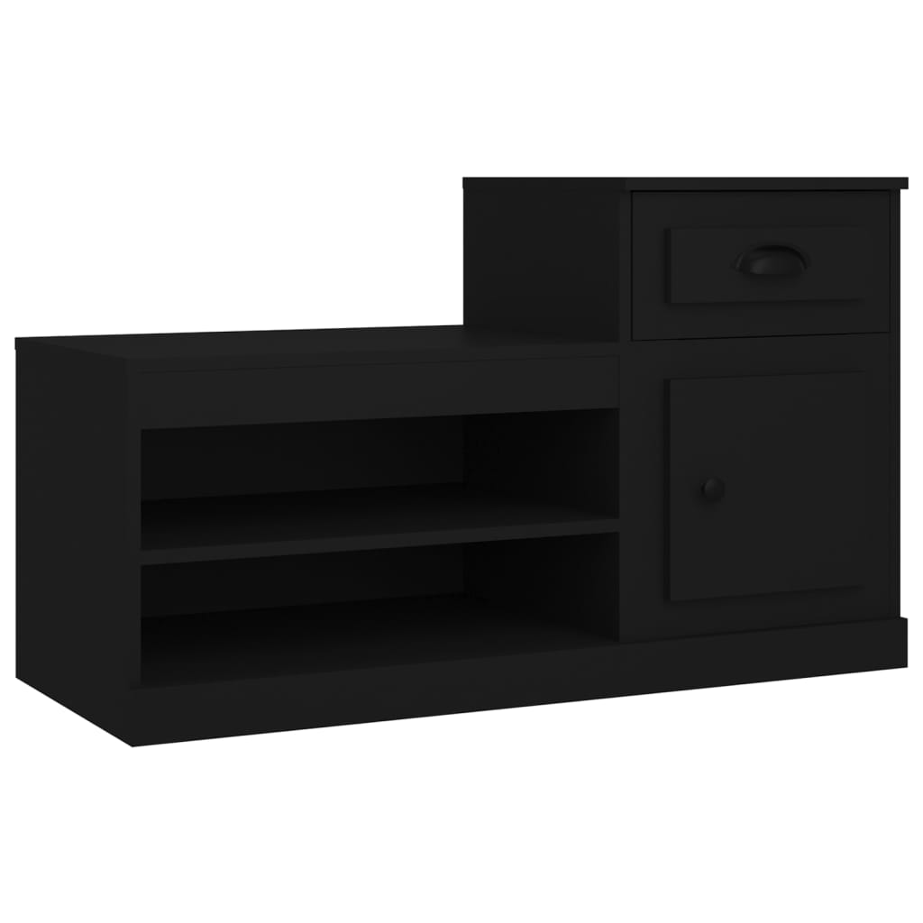 vidaXL Shoe Cabinet Black 100x42x60 cm Engineered Wood 2