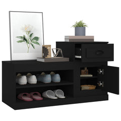 vidaXL Shoe Cabinet Black 100x42x60 cm Engineered Wood 5