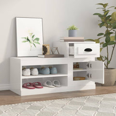 vidaXL Shoe Cabinet High Gloss White 100x42x60 cm Engineered Wood 3