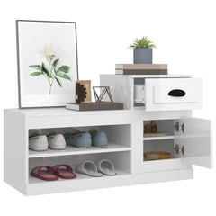vidaXL Shoe Cabinet High Gloss White 100x42x60 cm Engineered Wood 5