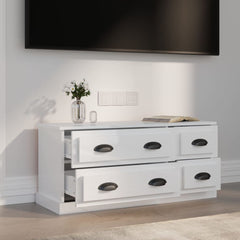 vidaXL TV Cabinet High Gloss White 100x35.5x45 cm Engineered Wood 3