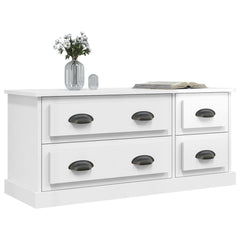 vidaXL TV Cabinet High Gloss White 100x35.5x45 cm Engineered Wood 4