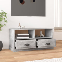 vidaXL TV Cabinet Concrete Grey 93x35.5x45 cm Engineered Wood 3