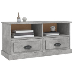 vidaXL TV Cabinet Concrete Grey 93x35.5x45 cm Engineered Wood 4
