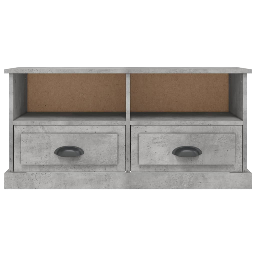vidaXL TV Cabinet Concrete Grey 93x35.5x45 cm Engineered Wood 6