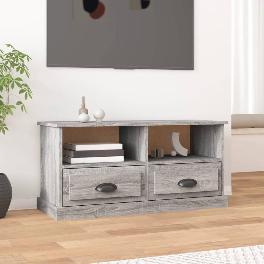 vidaXL TV Cabinet Grey Sonoma 93x35,5x45 cm Engineered Wood 1