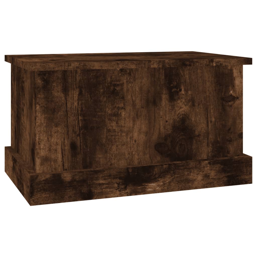 vidaXL Storage Box Smoked Oak 50x30x28 cm Engineered Wood 4