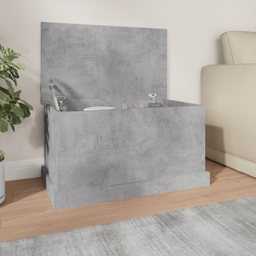 vidaXL Storage Box Concrete Grey 70x40x38 cm Engineered Wood 1