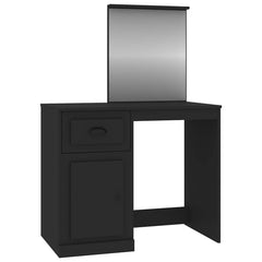 vidaXL Dressing Table with Mirror Black 90x50x132.5 cm Engineered Wood 2