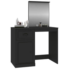 vidaXL Dressing Table with Mirror Black 90x50x132.5 cm Engineered Wood 4