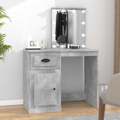 vidaXL Dressing Table with LED Concrete Grey 90x50x132.5 cm Engineered Wood 1