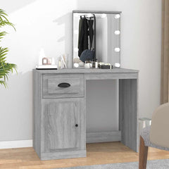 vidaXL Dressing Table with LED Grey Sonona 90x50x132.5 cm Engineered Wood 1