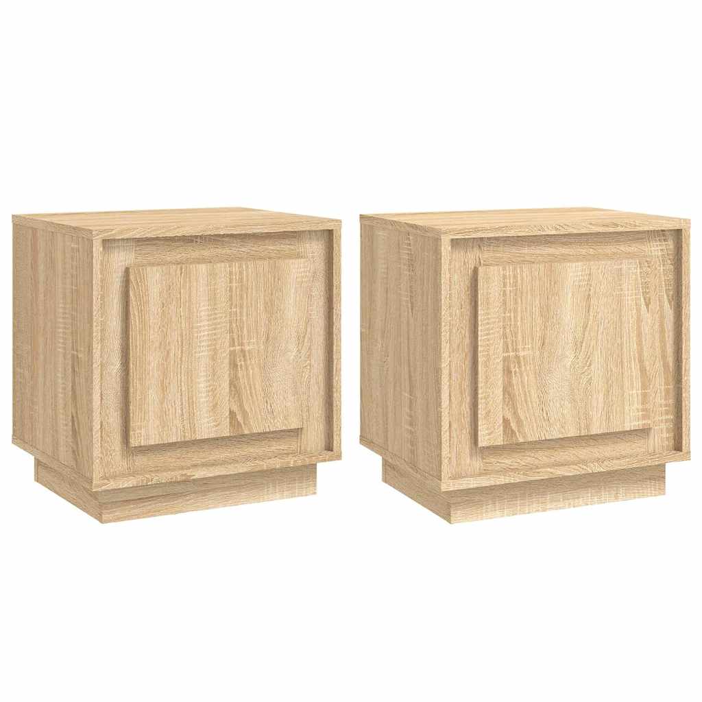 vidaXL Bedside Cabinets 2 pcs Sonoma Oak 44x35x45 cm Engineered Wood 2