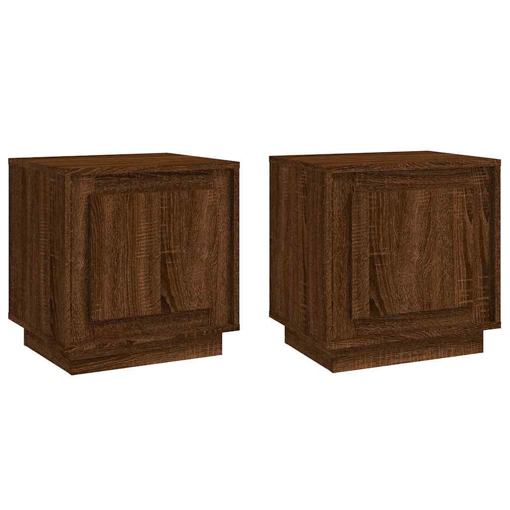 vidaXL Bedside Cabinets 2 pcs Brown Oak 44x35x45 cm Engineered Wood 2