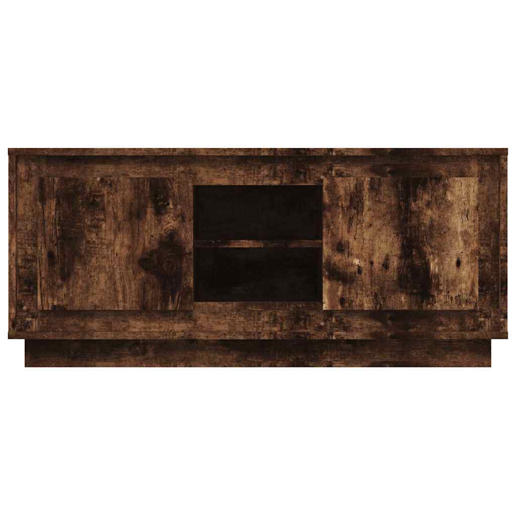vidaXL TV Cabinet Smoked Oak 102x35x45 cm Engineered Wood 6