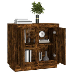 vidaXL Sideboard Smoked Oak 80x34x75 cm Engineered Wood 4