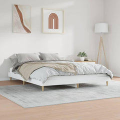 vidaXL Bed Frame without Mattress White 200x200 cm Engineered Wood 3