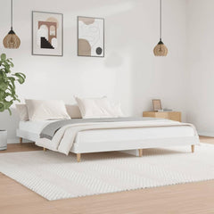 vidaXL Bed Frame without Mattress White 200x200 cm Engineered Wood 1