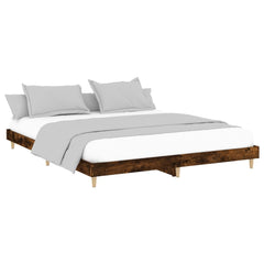 vidaXL Bed Frame without Mattress Smoked Oak 140x200 cm Engineered Wood 3