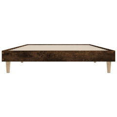 vidaXL Bed Frame without Mattress Smoked Oak 100x200 cm Engineered Wood 6